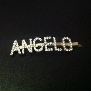 Retro English Letter Rhinestone Hair Pin In The Name Angelo
